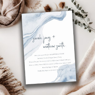 Abstraktes Blue Coastal Sea Beach Probe Abendessen Einladung