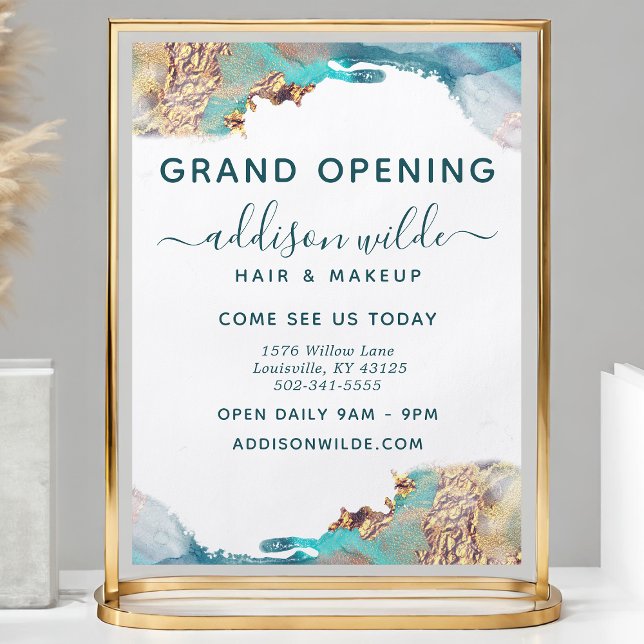 Abstraktes Blue & Gold Watercolor Business Flyer (Von Creator hochgeladen)