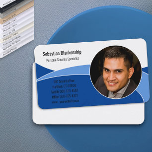 Abstraktes Blue Security Berufliches benutzerdefin Visitenkarte