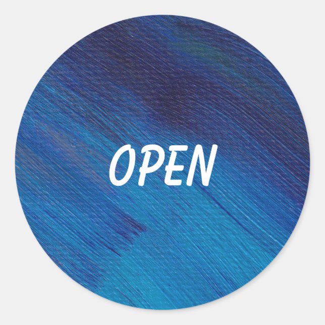 Abstraktes Blue Watercolor Round-Aufkleber Runder Aufkleber (Vorderseite)