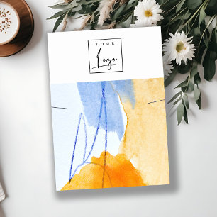 Abstraktes Blue Yellow Art Logo-Bildschirm Visitenkarte