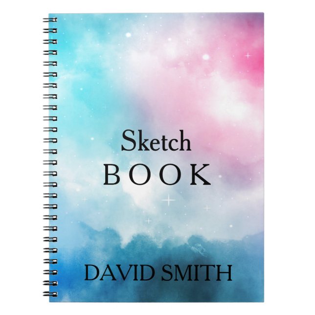 Abstraktes Bluesky WaterColor-Notebook Notizblock (Vorderseite)