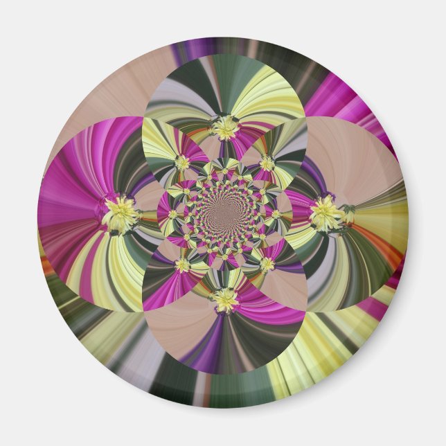 Abstraktes Blumen-Blumenmuster Magnet (Vorne)