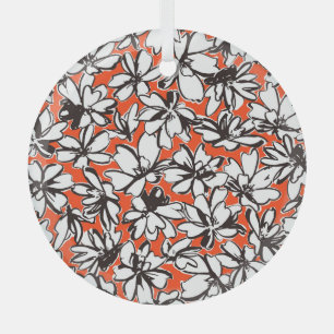 Abstraktes Blumen-Nahtlos-Muster-Material Ornament Aus Glas