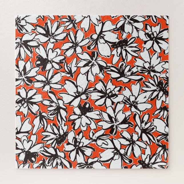 Abstraktes Blumen-Nahtlos-Muster-Material Puzzle (Vertikal)