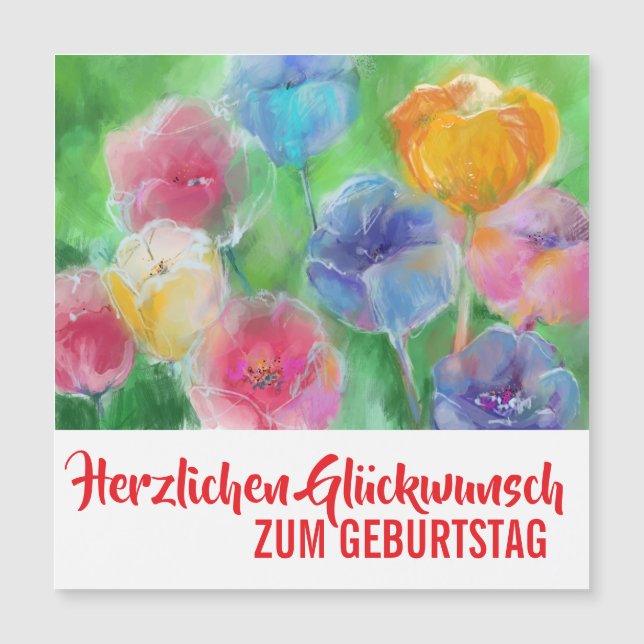 Abstraktes Blumenbouquet Magnetkarte (Vorderseite)