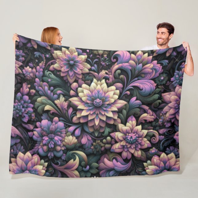 Abstraktes Blumendesign Fleecedecke (Beispiel)