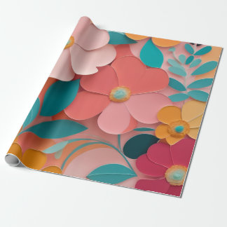 abstraktes Blumendesign mit kühlem, überlappendem Geschenkpapier