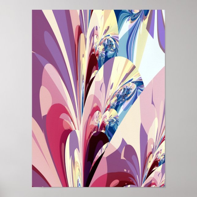 Abstraktes Blumendesign Poster (Vorne)