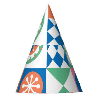 Abstraktes Blumendesign, skandinavisches Folklored Partyhütchen