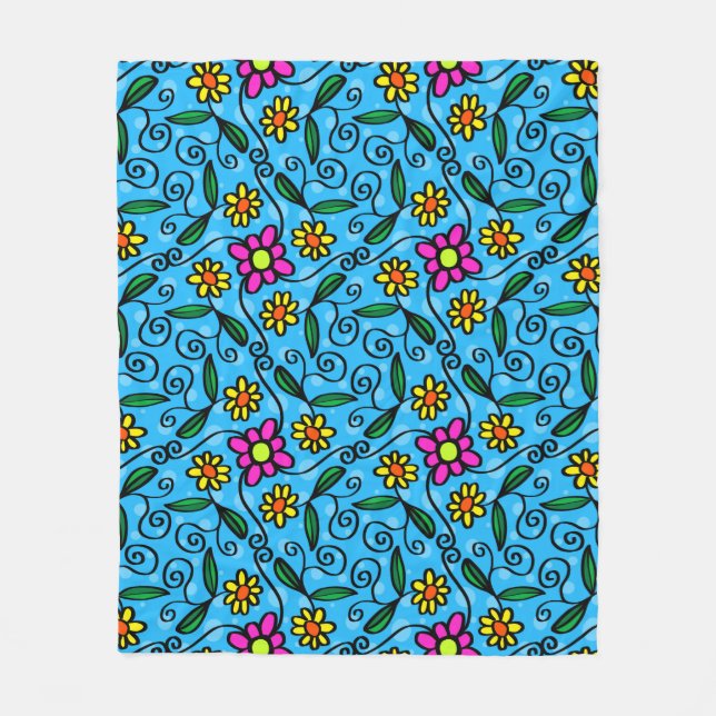 Abstraktes Blumenfleece-Decke Fleecedecke (Vorderseite)