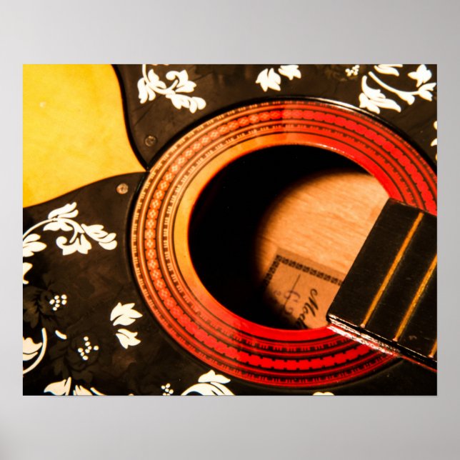 Abstraktes Blumengitarrenposter Poster (Vorne)