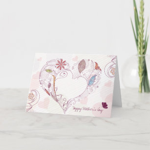 Abstraktes Blumenherz Karte