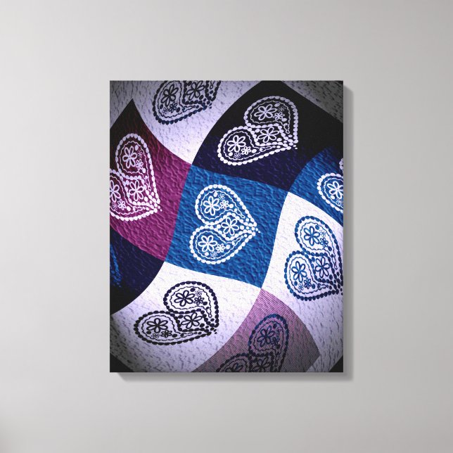 Abstraktes Blumenherz mit Lichteffekt Leinwand Art (Vorderseite)