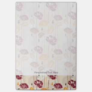 Abstraktes Blumenmuster 4 Post-it Klebezettel
