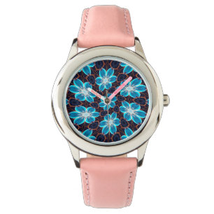 Abstraktes Blumenmuster Armbanduhr