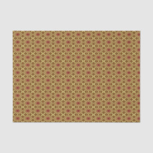 Abstraktes Blumenmuster aus Gold und Rot Seidenpapier