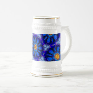 Abstraktes Blumenmuster Bierglas
