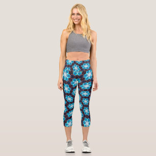 Abstraktes Blumenmuster Capri Leggings
