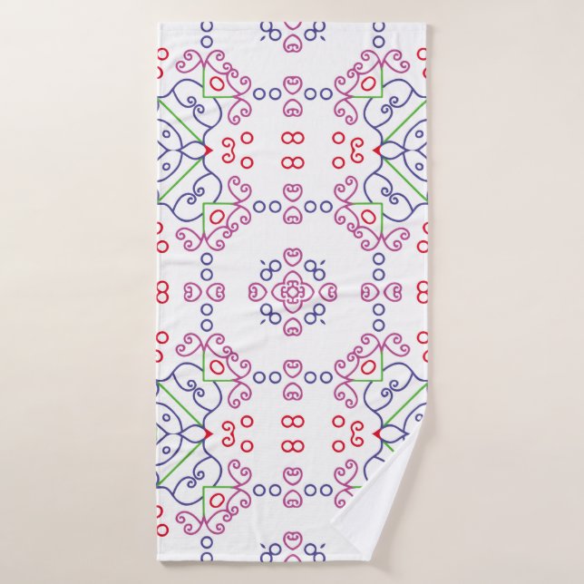 Abstraktes Blumenmuster, Design, Kunst, Zuhause Badehandtuch (Badehandtuch)