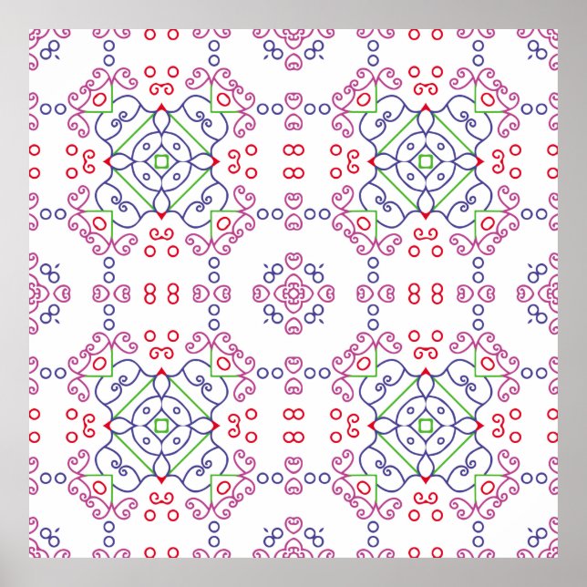 Abstraktes Blumenmuster, Design, Kunst, Zuhause Poster (Vorne)