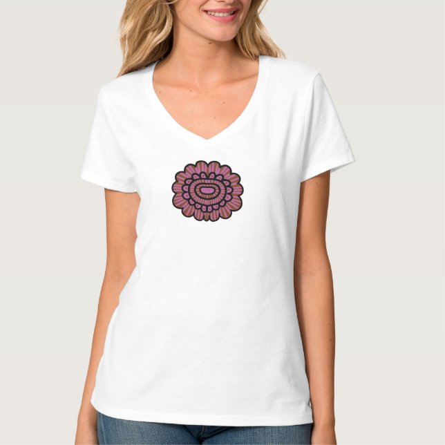 Abstraktes Blumenmuster-Design T-Shirt (Vorderseite)