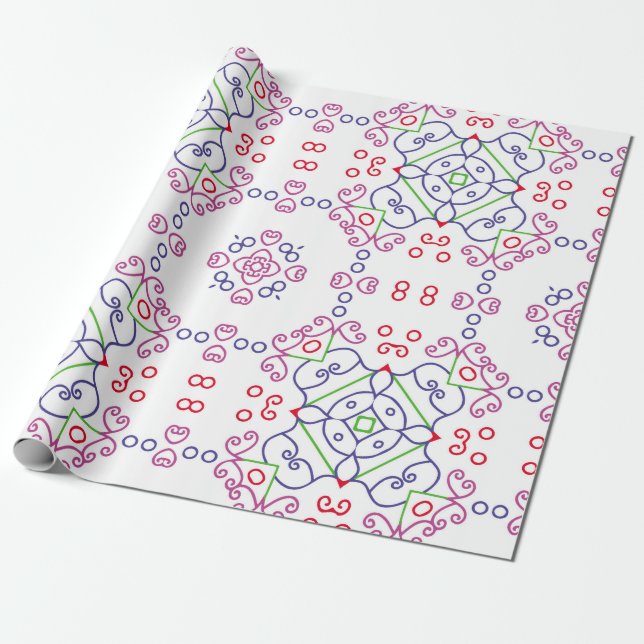 Abstraktes Blumenmuster, designabstrakt, kunst, Zu Geschenkpapier (Ungerollt)