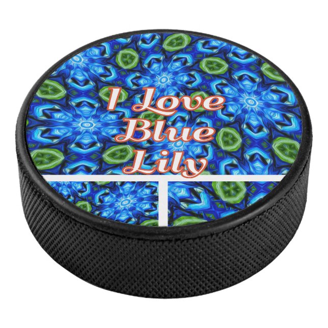 Abstraktes Blumenmuster Eishockey Puck (3/4)