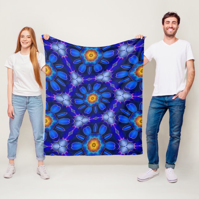Abstraktes Blumenmuster Fleecedecke (Beispiel)