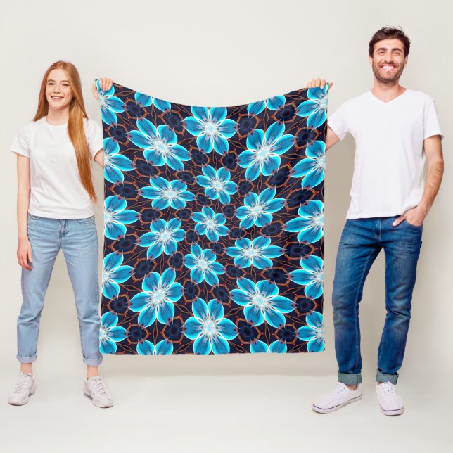Abstraktes Blumenmuster Fleecedecke (Beispiel)