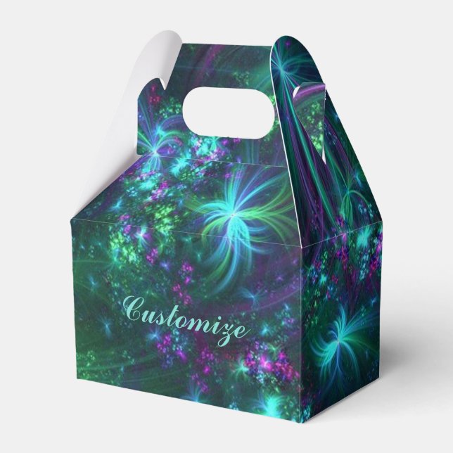 Abstraktes Blumenmuster - Gable-Favor-Box Geschenkschachtel (Vorderseite)