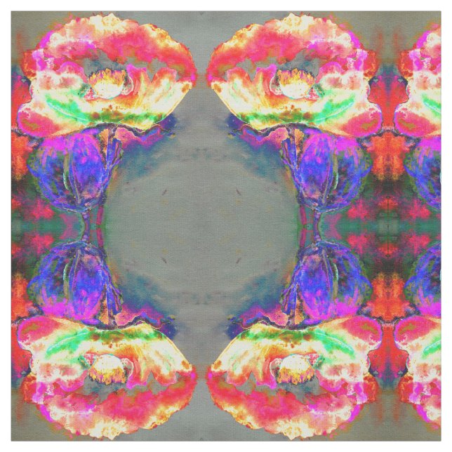 Abstraktes Blumenmuster Gelbe Pflaumen Stoff (Muster)