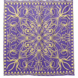 Abstraktes Blumenmuster. Geometrie, mandalische Ge Duschvorhang
