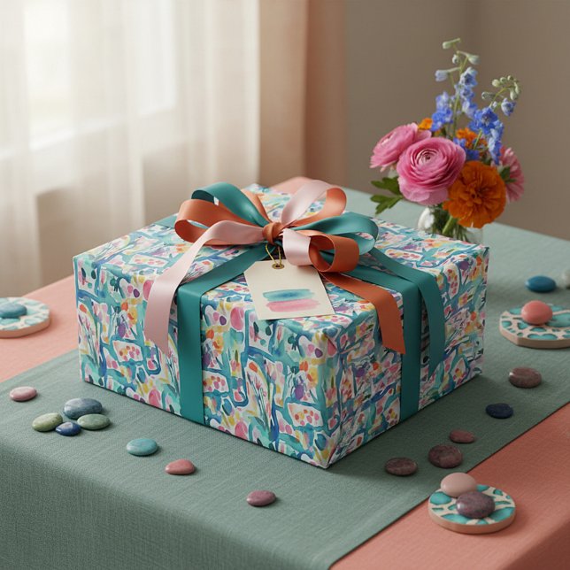 Abstraktes Blumenmuster Geschenkpapier (Von Creator hochgeladen)