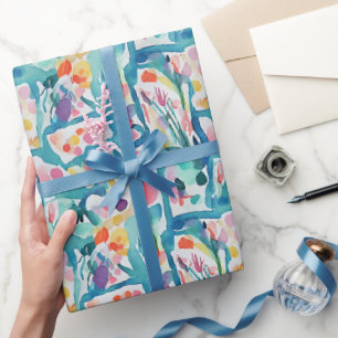 Abstraktes Blumenmuster Geschenkpapier