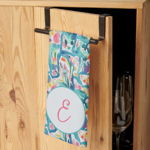 Abstraktes Blumenmuster Geschirrtuch