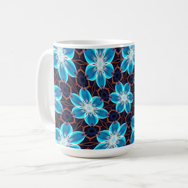 Abstraktes Blumenmuster Kaffeetasse (Vorderseite Links)