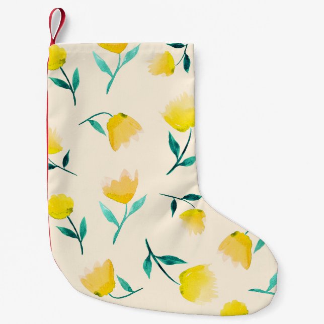 Abstraktes Blumenmuster Kleiner Weihnachtsstrumpf (Vorderseite)