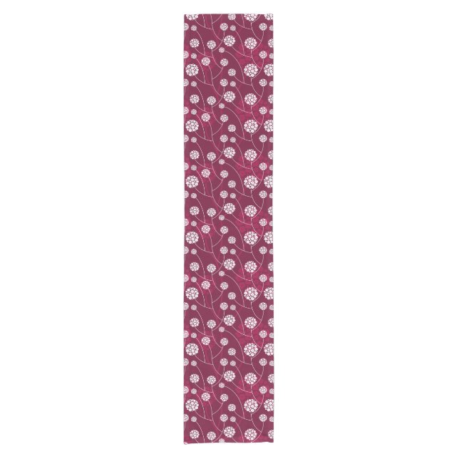 Abstraktes Blumenmuster Kurzer Tischläufer (Vorderseite)