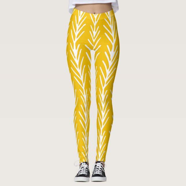 Abstraktes Blumenmuster Leggings (Vorderseite)