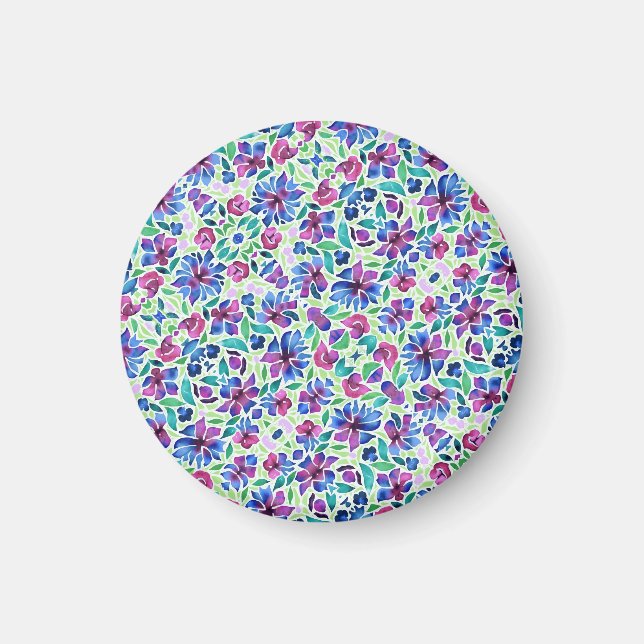 Abstraktes Blumenmuster - Magnet (Vorne)