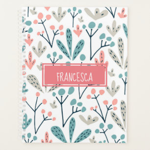 Abstraktes Blumenmuster Monogramm Planer