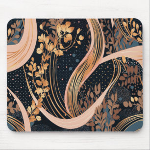 Abstraktes Blumenmuster, Polka-Punkte, Reben Mousepad