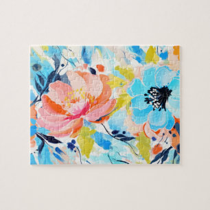 Abstraktes Blumenmuster Puzzle