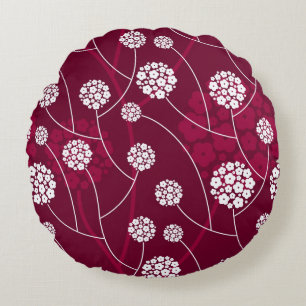 Abstraktes Blumenmuster Rundes Kissen
