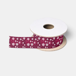 Abstraktes Blumenmuster Satinband