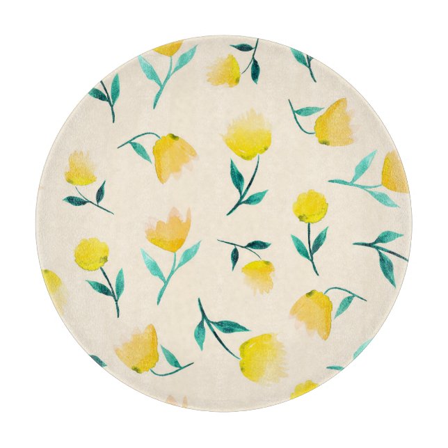 Abstraktes Blumenmuster Schneidebrett (Vorderseite)