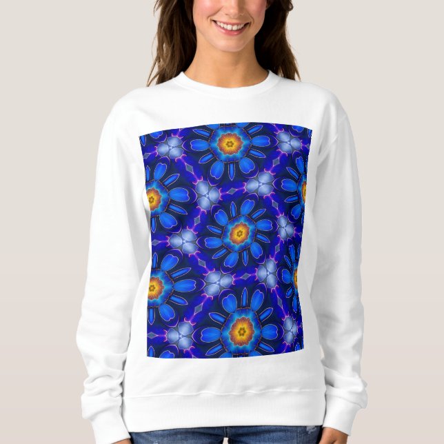 Abstraktes Blumenmuster Sweatshirt (Vorderseite)