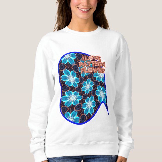 Abstraktes Blumenmuster Sweatshirt (Vorderseite)