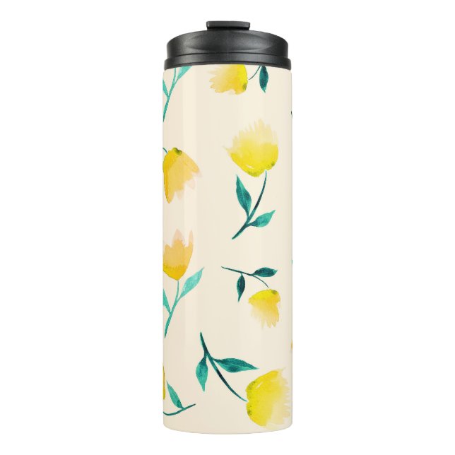 Abstraktes Blumenmuster Thermosbecher (Vorderseite)